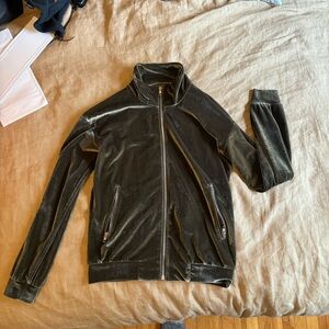 Zip up jacket, green velvet